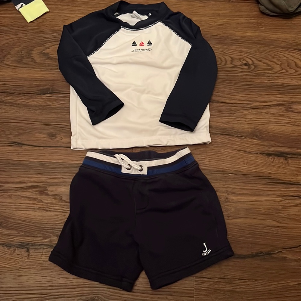 Boys 6-12 month Janie & Jack shirt & short set (rashguard)